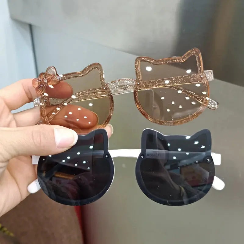 Summer Children Cute Kitty Sunglasses Acrylic Bow Outdoor UV Protection Sun Glasses Baby Girls Classic Kids Boy UV400 Eyewear - Suncollections