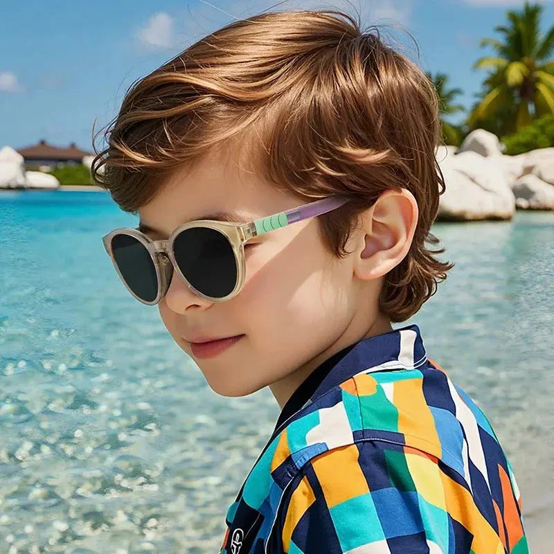 New Fashion Round Children Polarized Sunglasses Kids Sunglasses Boy Girl Stylish Baby Student Eyeglasses Party Eyewear UV400 - Suncollections