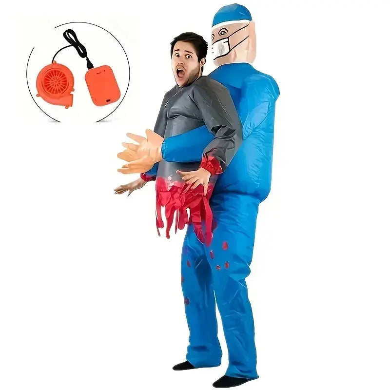 Terrifying Doctor Inflatable Suit Bloody Terrifying Amputation Doctor Inflatable Suit Halloween Carnival Party Funny Costume Suncollections