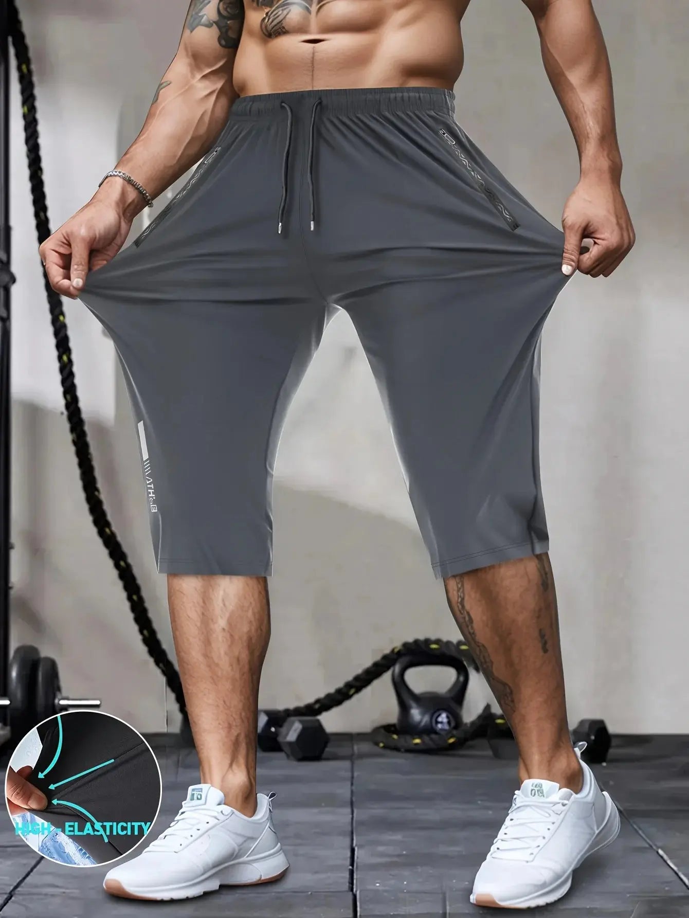 Men'S High-Elasticity Shorts with Drawstring And Pockets, Perfect for Summer Casual Wear, Breathable Nylon Blend, Lightweight Ye Suncollections