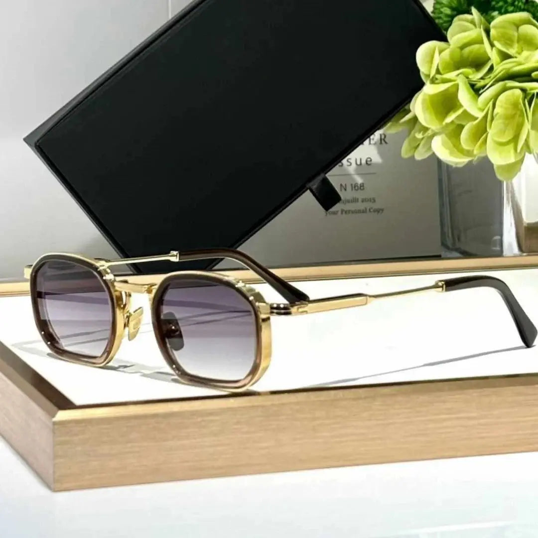 Heavy Metal Fashion Trend Luxury Vintage Sunglasses JEAN Alloy+Acetate UV400 HD CR39 Lens Retro Square Design Unisex Top Quality - Suncollections