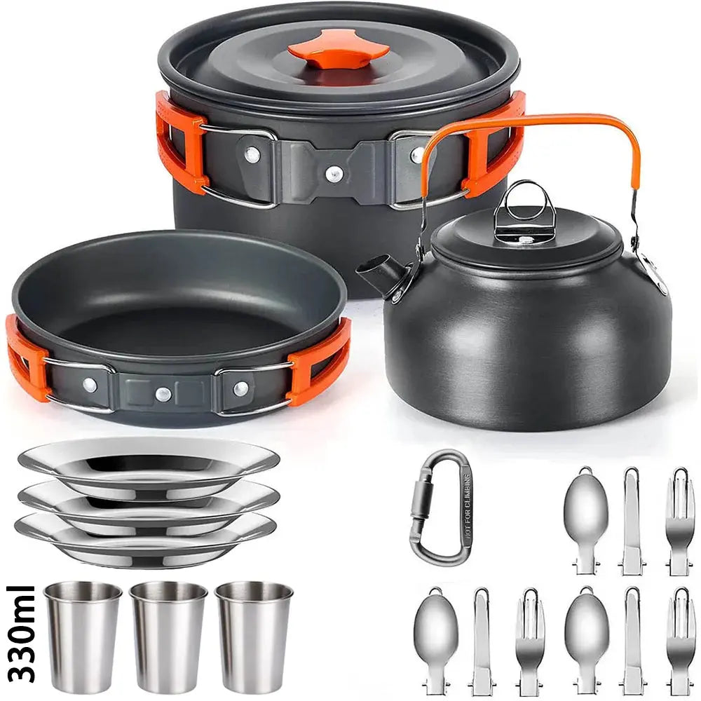 Camping Cooking set Camping Cookware Travel Tableware Outdoor Picnic Set Teapot For 2-3 Peaple Non-stick pots assorted sets - Suncollections