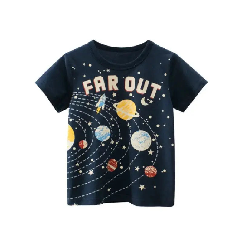 Children Short Sleeve T-shirts Korean Version Kids Clothing Boy Baby Cotton Tees 2-9 Years Summer Cartoon Tops - Suncollections