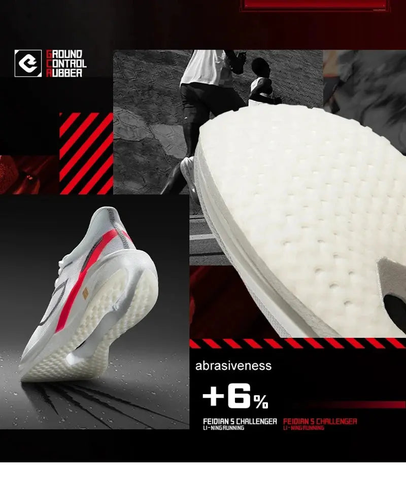 Li-Ning Men FEIDIAN 5 CHALLENGER Racing Running Shoes SUPER BOOM Cushion CARBON-FIBER PLATE Anti-Slippery Sport Sneakers ARMV001 Suncollections