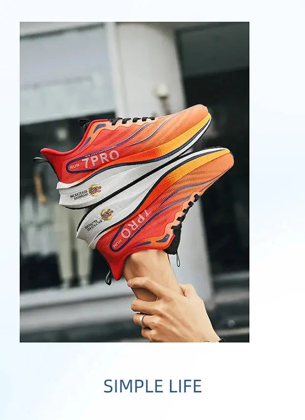 Summer Men's Running Shoes New Professional Carbon Plate Sports Training Shoes Outdoor Non-slip Shock-absorbing Tennis Shoes Suncollections