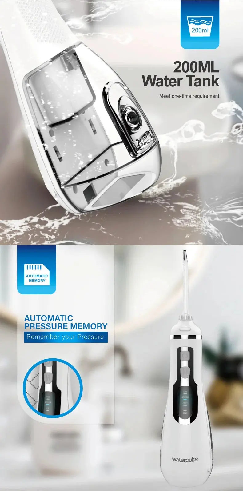 Waterpulse V500 Portable Oral Irrigator Dental Water Jet Flosser - Suncollections