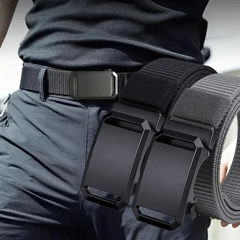 New Automatic Buckle Belt, Canvas Tactical Workwear - Suncollections