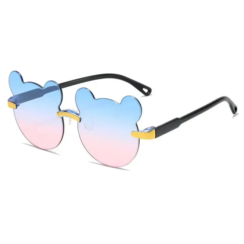 Fashionable New Outdoor Travel Skiing Sunglasses Cartoon Bear Sunglassess for Boy Girl Children Rimless Casual Sunglasses UV400 - Suncollections