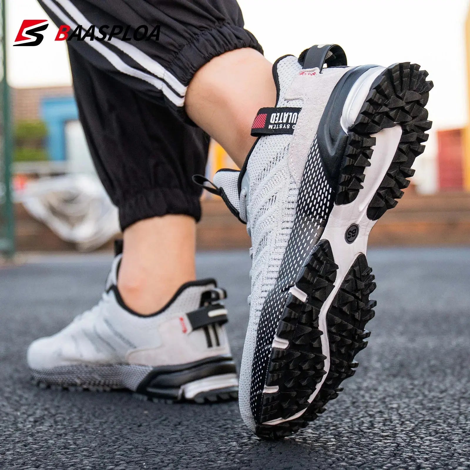 Men's Running Shoes Baasploa Male Sneakers Shoes Breathable Mesh Outdoor Grass Walking Gym Shoes For Men Plus Size 41-50 Suncollections