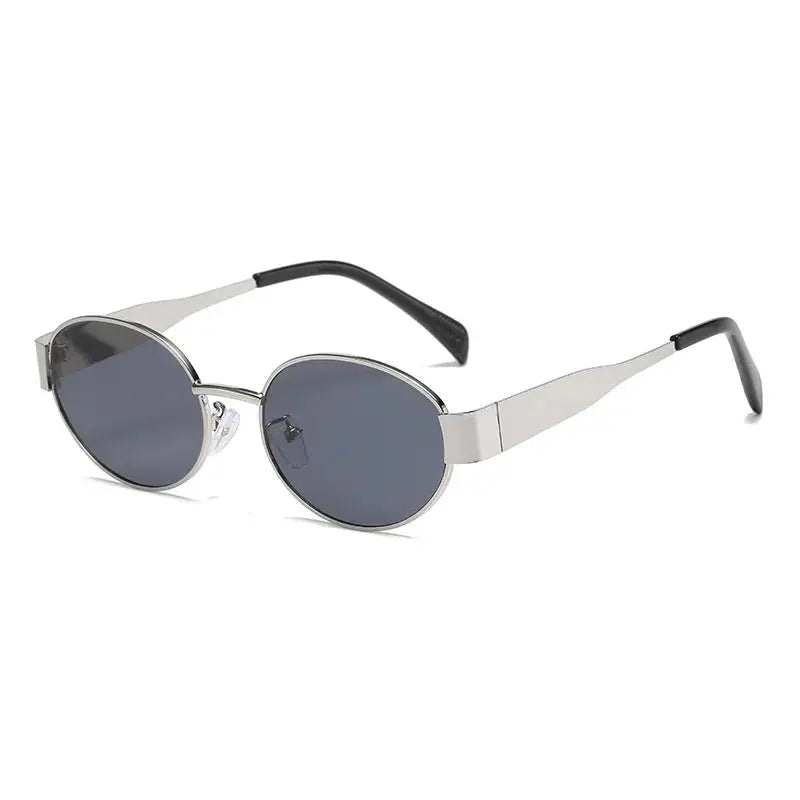 Fashion Oval Sunglasses Women Retro Trend Outdoor Metal Sun Glasses High Quality Classic Men Luxury Brand Eyewear UV400 Goggles - Suncollections