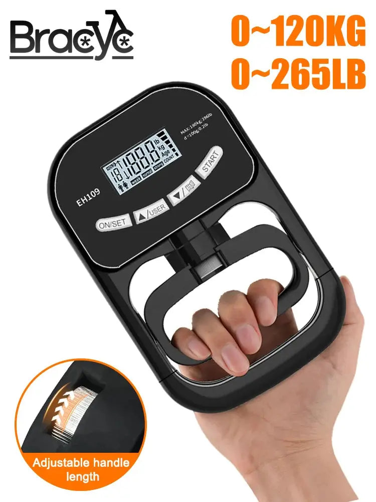 265 Lbs Digital Hand Dynamometer Grips Strength Trainer Electronic Tester Meter Gauge Measurer USB LCD Screen Sport Home School - Suncollections
