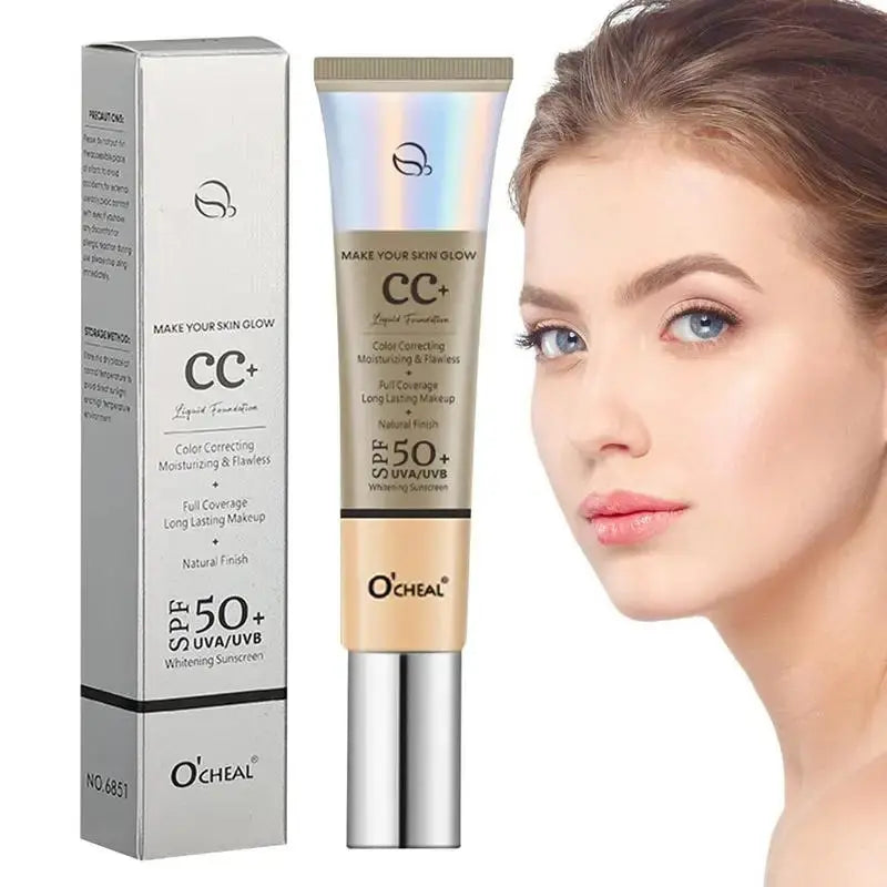 CC Cream With SPF 50 Color Correcting Cream SPF 50 Sunscreen Full Coverage Foundation Lightweight Foundation Moisturizing - Suncollections