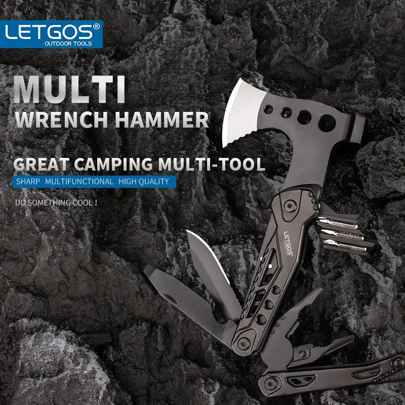 LETGOS Multitool camping axe 16-in-1 portable Gear survival tool - Suncollections