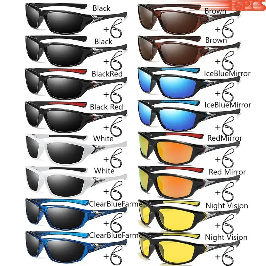 Men And Women Outdoor Sports Polarized Sunglasses With Chain Cycling Climbing Skiing Fishing Vintage Sun Glasses UV400 Eyewear - Suncollections