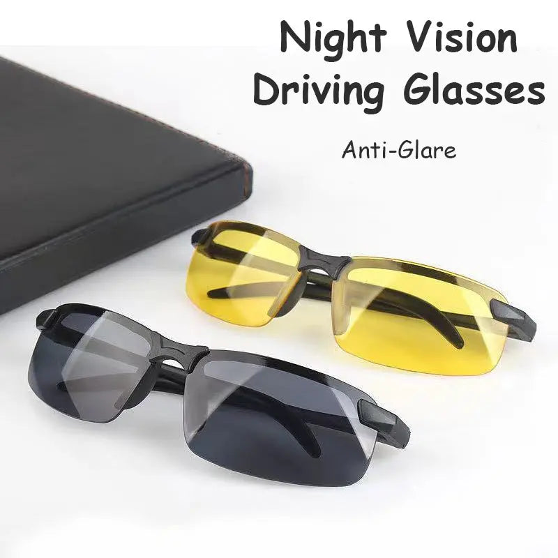 Night Vision Glasses Men Anti-Glare Driving Half Frame Sunglasses for Driver Outdoor Sport Goggles Women Day and Night Eyewear - Suncollections