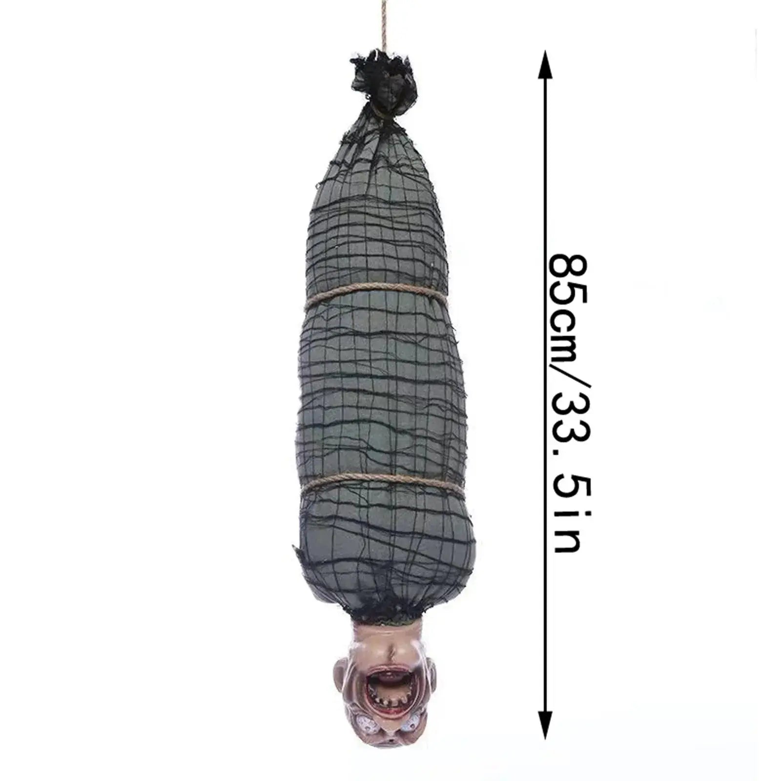 2.46 Ft Halloween Hanging Animated Corpse With LED Light Up Eyes Talking & Shaking Scary Ghost Sound Effect For Halloween Decor Suncollections