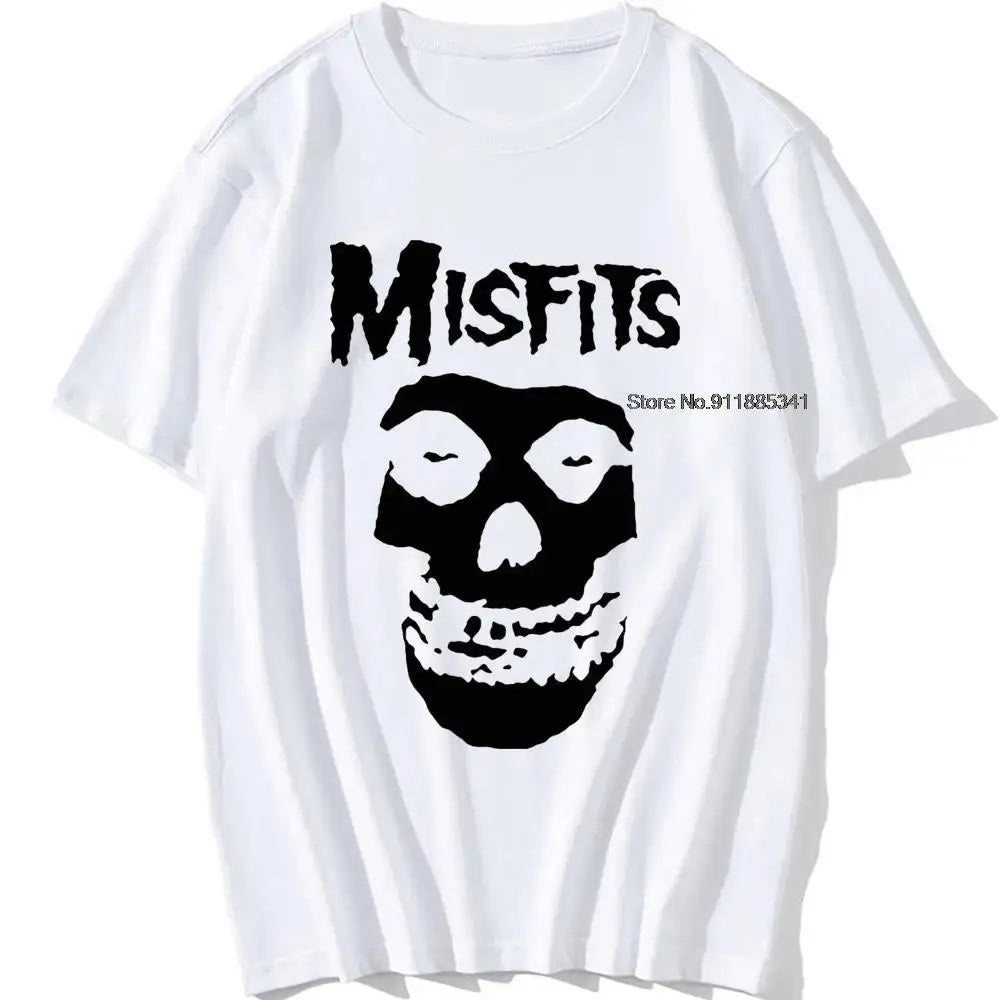 new men's hip-hop punk skull misfits brand cotton short-sleeve T-shirt marve - Suncollections