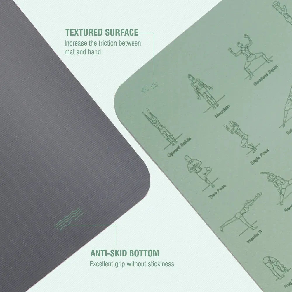 TPE Yoga Mat 183cm*57cm Eco-friendly Non-Slip Sports Fitness Mat For Exercise Yoga And Pilates Gymnastics Mat Fitness Equipment - Suncollections