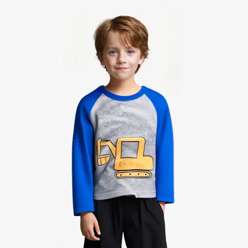 2025 Autumn T Shirt Cartoon Car T-shirt Boys Girls Baby Kids Clothes Cotton Long Sleeve Top for Boy Children's Clothing 2-9 Year - Suncollections