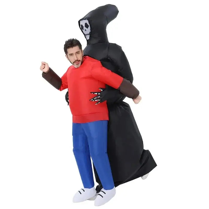 Inflatable Grim Reaper Costume Inflatable Grim Reaper Catching Jumpsuit Air Inflatable Fun Fancy Dress Halloween Cosplay Party Suncollections