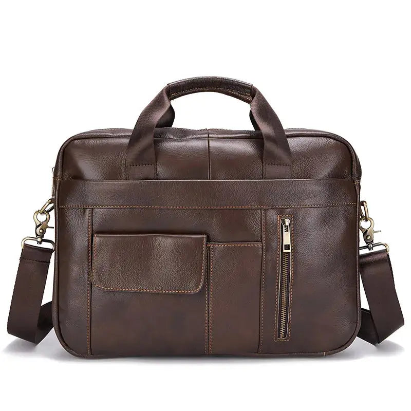 Men Genuine Leather Handbags Casual Leather Laptop Bags Male Business Travel Messenger Bags Men's Crossbody Shoulder Bag - Suncollections