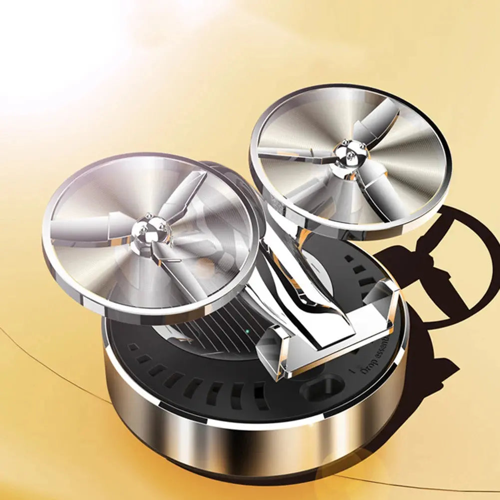 Solar Aircraft Car Decoration Ornaments Solar Powered Rotation Helicopter Car Energy Air Freshener Fragrance Diffuser - Suncollections