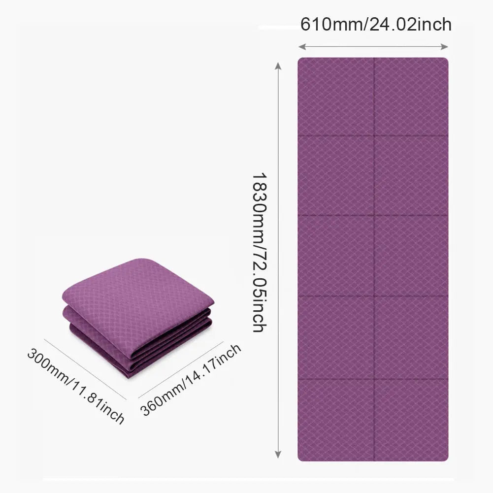 Foldable Yoga Mat 4mm Thick TPE Gym Mat Anti-Slip Yoga Mat Pilates Double Sided Multifunction Exercise Mat Yoga Pilates Workout - Suncollections