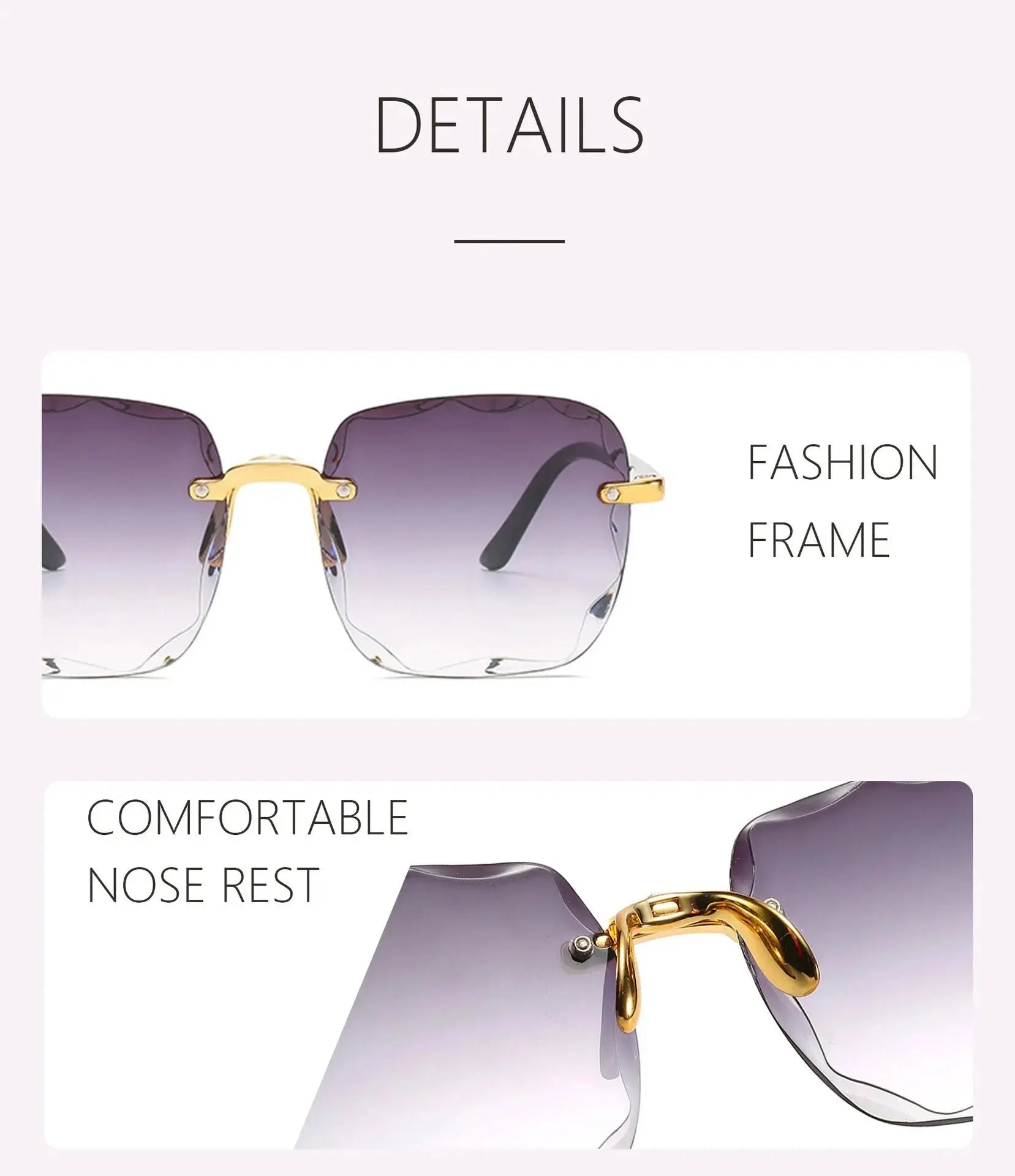Square Frameless Classic Gradient Women Sunglasses - Suncollections