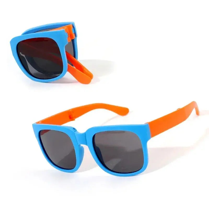 Kids Outdoor Foldable Sunglasses Baby Boys Girls Travel Goggle Shades Eyewear Vintage Square Frame UV Sun Glasses for Children - Suncollections