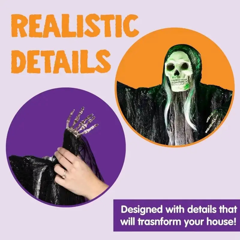 Hanging Halloween SkeletonGhosts Decorations Grim Reapers for Halloween Outdoor  Halloween Sound Control Light Up Ghost Suncollections