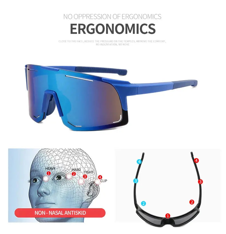 Polarized Cycling Sunglasses UV Protection Windproof Glasses For Men Women Polarized Lens Road Riding Bike Sport Glasses Eyewear - Suncollections