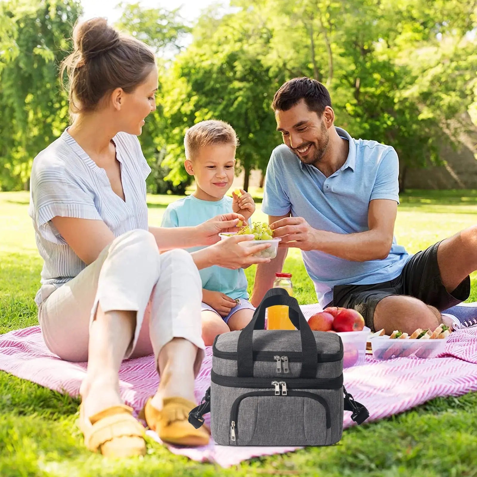 Double Insulated Lunch Bag Layer Portable Thermal Lunch Box - Suncollections