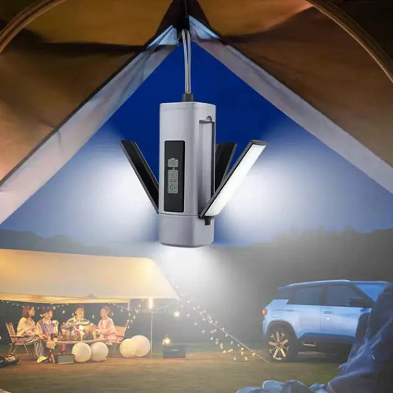 Folding Outdoor Camping Light Portable Rechargeable Hanging Tent Hanging Lantern with Battery Display Emergency Car Outdoor Lamp - Suncollections