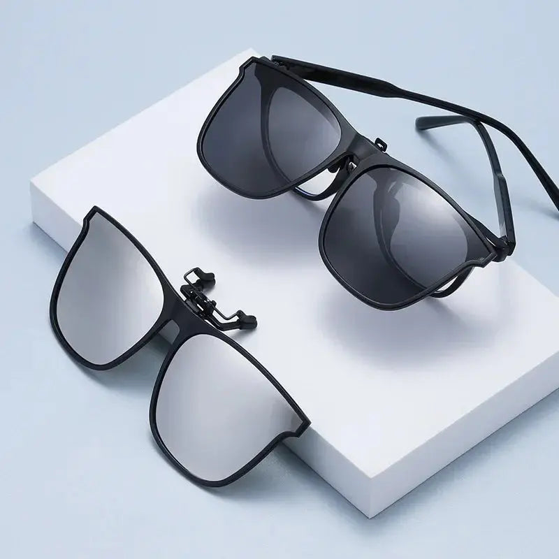 Polarized Clip On Sunglasses Men Car Driver Goggles Night Vision Glasses Anti Glare Vintage Square Glasses Oculos - Suncollections