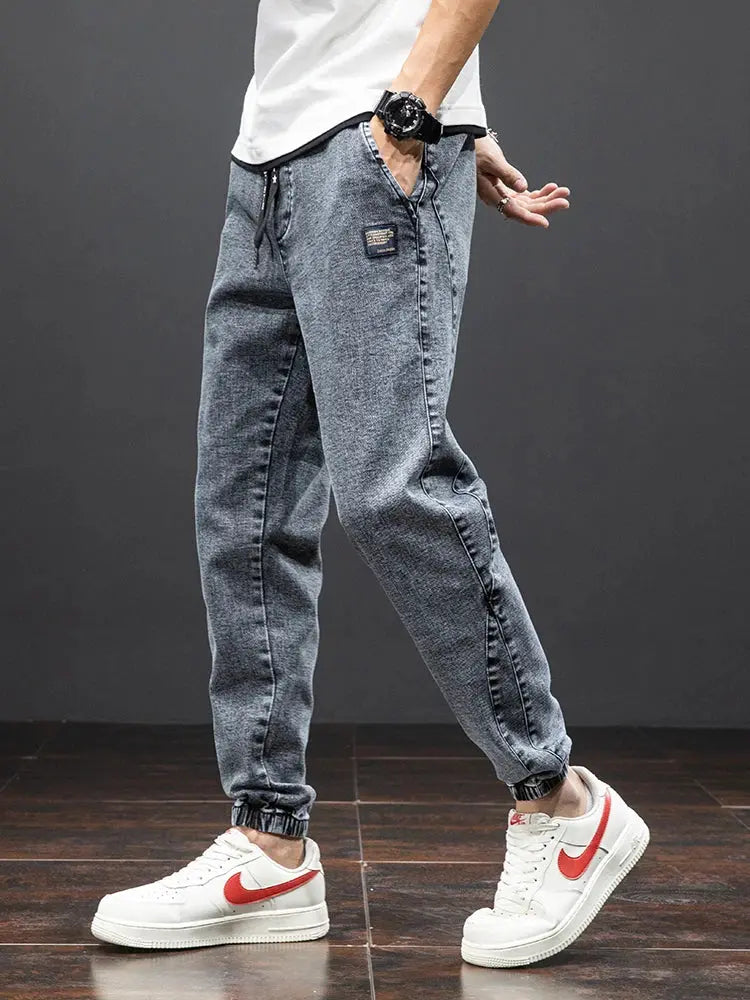 Spring Summer Black Blue Cargo Jeans Men Streetwear Denim Jogger Pants Men Baggy Harem Jean Trousers Plus Size Suncollections