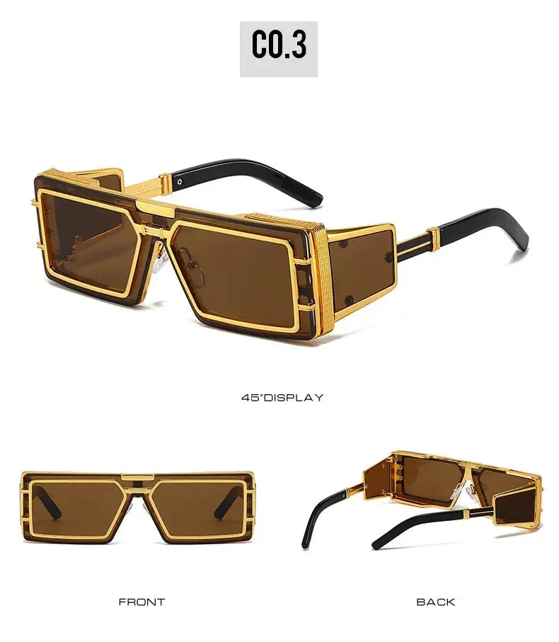 Square Punk Sunglasses Women Men Vintage Luxury Steampunk Sun Glasses Women Fashion Trendy Brand Design Driving Shades UV400 - Suncollections