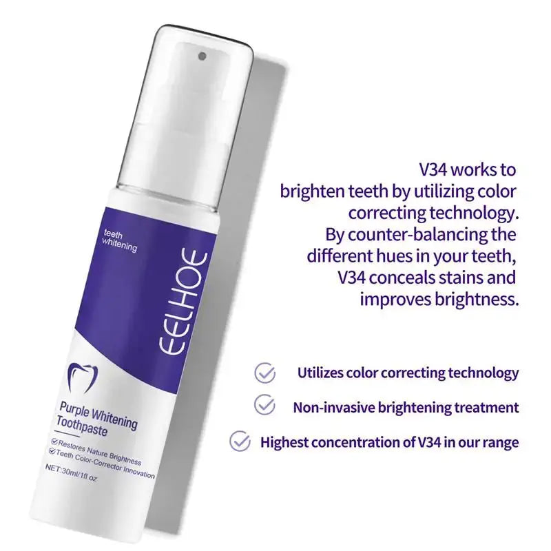 Teeth Cleansing Whitening Toothpaste Whiten Gel Whitener Bleach Removes Stains - Suncollections