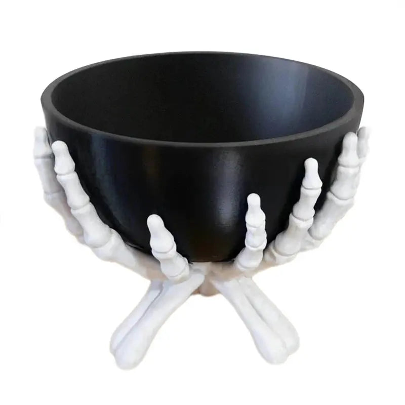 Halloween Candy Bowl Gothic Skeleton Hands Candy Storage Holder Multifunctional Halloween Organizer Holder Scary Home Decoration Suncollections
