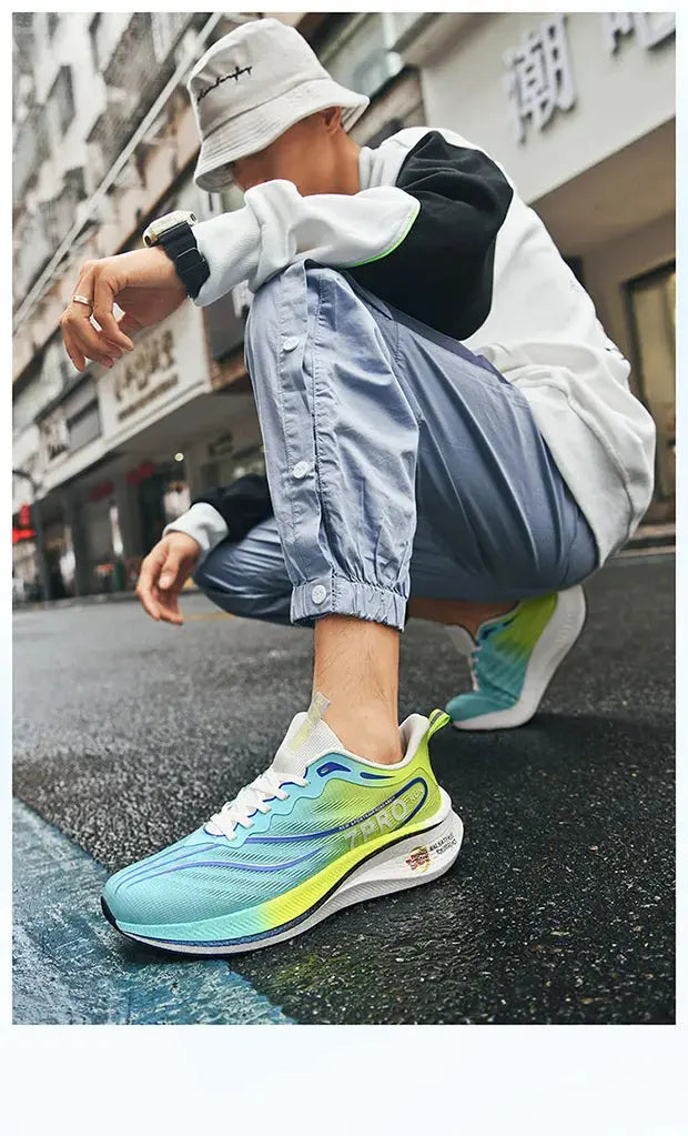 Summer Men's Running Shoes New Professional Carbon Plate Sports Training Shoes Outdoor Non-slip Shock-absorbing Tennis Shoes Suncollections