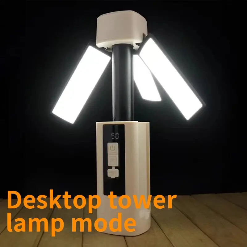 Folding Outdoor Camping Light Portable Rechargeable Hanging Tent Hanging Lantern with Battery Display Emergency Car Outdoor Lamp - Suncollections