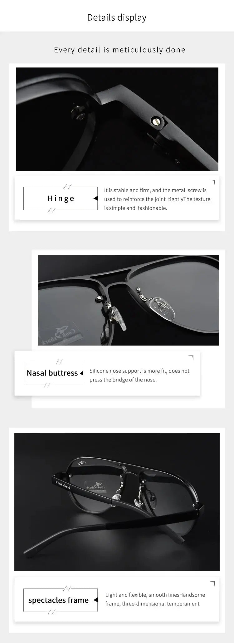 Cook's color-changing sunglasses polarized sunglasses for men's driving day and night dual-purpose driving mirror fishing glasse - Suncollections