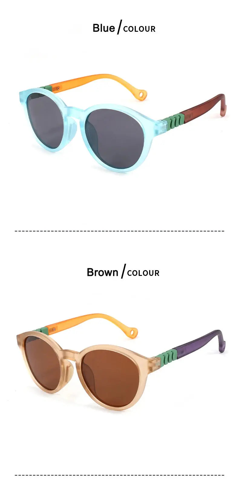 New Fashion Round Children Polarized Sunglasses Kids Sunglasses Boy Girl Stylish Baby Student Eyeglasses Party Eyewear UV400 - Suncollections