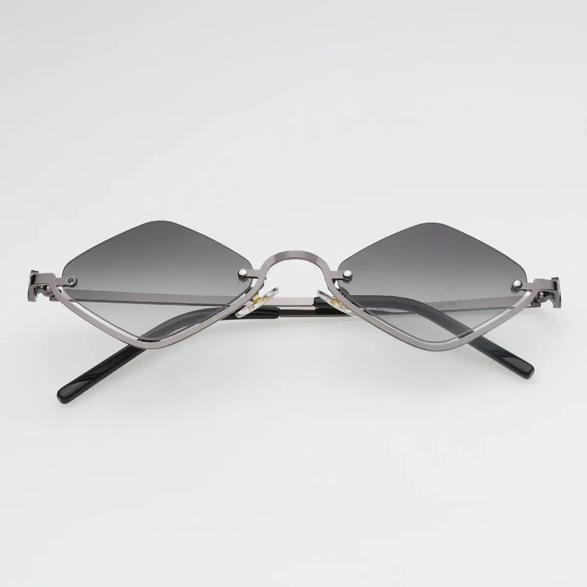 Fashion Small Polygonal Sunglasses Women Luxury Brand Metal Half Frame Sun Glasses Ladies Hipster sexy Cat Eye Shades Vintage - Suncollections