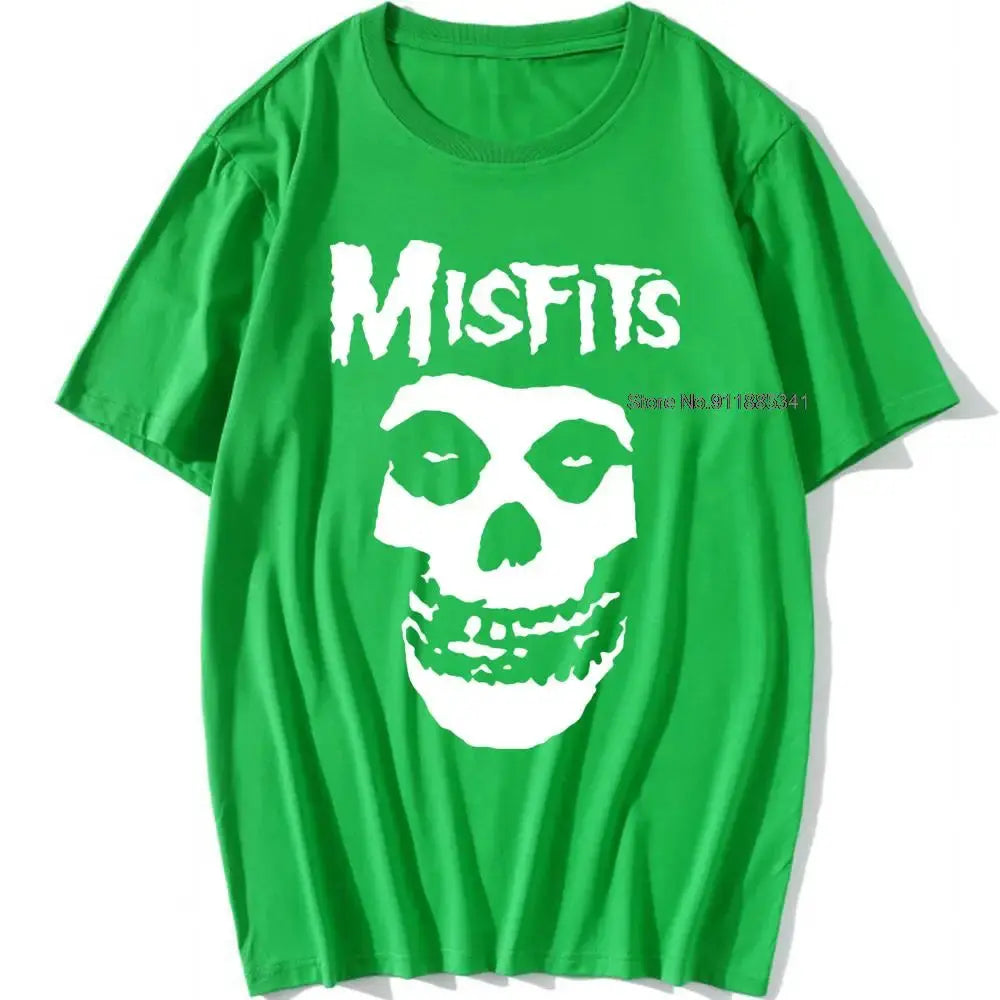 new men's hip-hop punk skull misfits brand cotton short-sleeve T-shirt marve - Suncollections