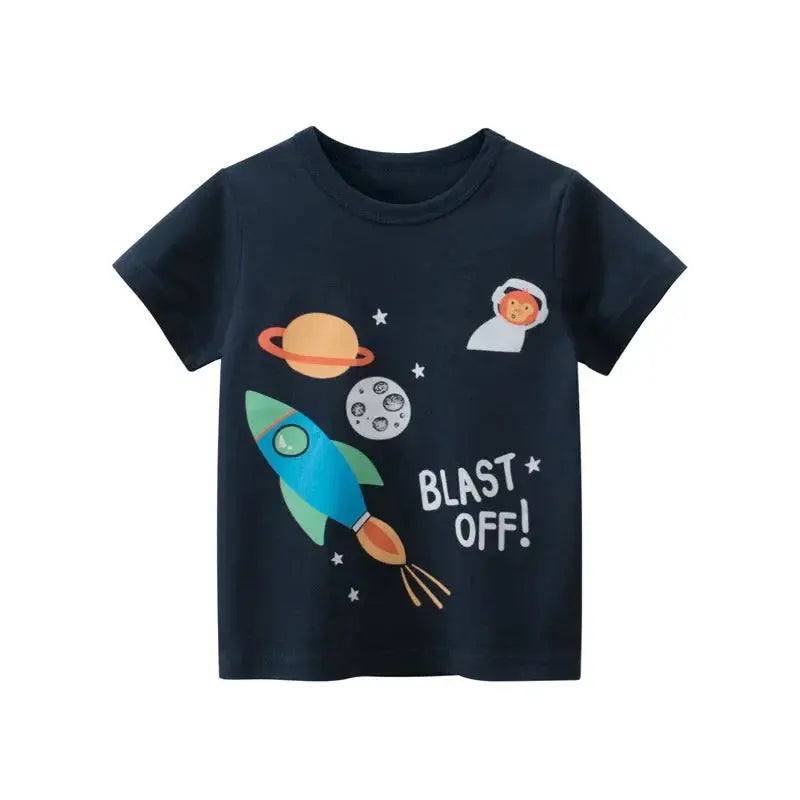 2-8T Toddler Kid Baby Boys Girls Clothes Summer Cotton T Shirt Short Sleeve Graffiti Print tshirt Children Top Infant Outfit - Suncollections