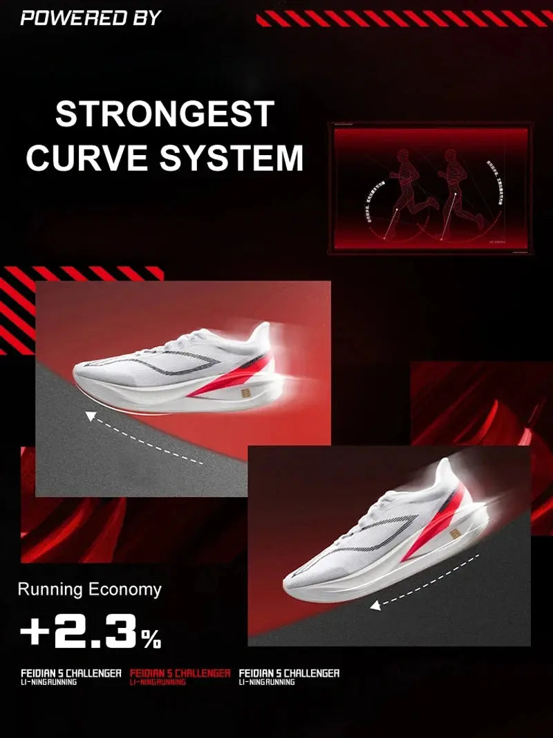 Li-Ning Women FEIDIAN 5 CHALLENGER Racing Running Shoes CARBON-FIBER PLATE BOOM Cushion Sport Shoes Breathable Sneakers ARMV002 Suncollections