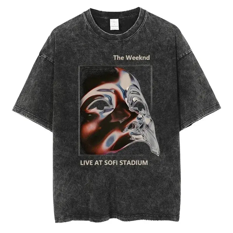 The Weeknd T Shirt Live At SoFi Stadium Graphic Tshirt Cotton Vintage Short Sleeve Tees Hip Hop Music Fans Men Women Clothes - Suncollections