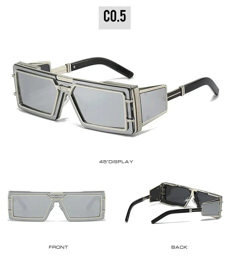 Square Punk Sunglasses Women Men Vintage Luxury Steampunk Sun Glasses Women Fashion Trendy Brand Design Driving Shades UV400 - Suncollections