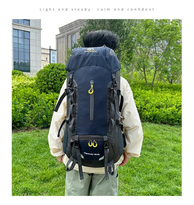 70L Camping Backpack Large Capacity Hiking Travel Outdoor Sports Waterproof Trekking Climbing Mountaineering Double Shoulder Bag - Suncollections