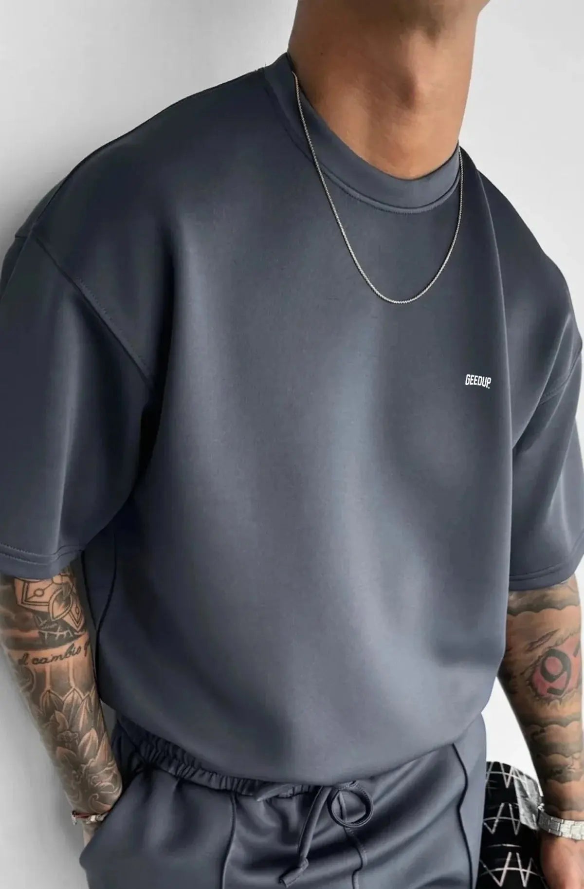 Men 2025 summer fashion sports design sense simple casual solid color quick drying short-sleeved T-shirt trend clothes - Suncollections